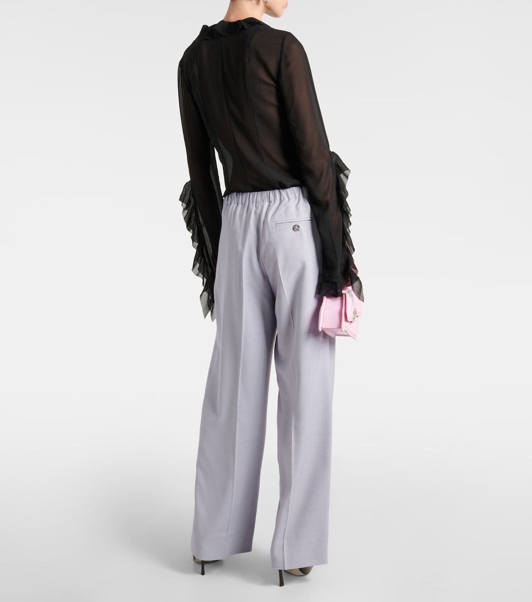 Брюки со средней посадкой и широкими штанинами Acne Studios, Dusty Lilac — фото 3