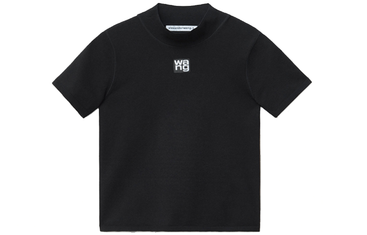 Футболка с высоким воротом и логотипом черная Alexander Wang — фото 2