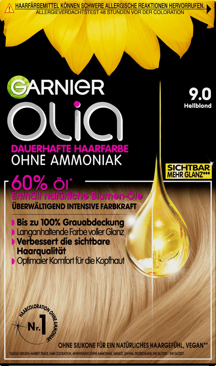 

Краска для волос Garnier Olia Dauerhafte Haarfarbe Coloration 9.0 Hellblond