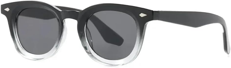 

Мужские круглые солнцезащитные очки с прозрачными линзами Ocean, защита от УФ-излучения UV400, женские очки с заклепками для занятий спортом на открытом воздухе, бега и путешествий UYPTK, Black Transparent