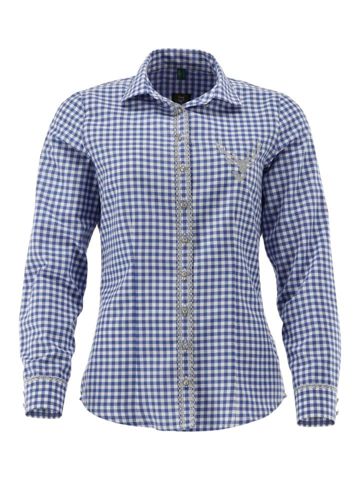 

Традиционная блузка Brulup средне-синего цвета OS-Trachten