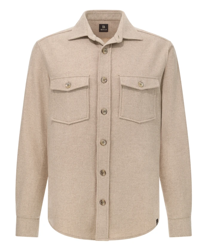 

Рубашка-Куртка из шерсти и тенселевой фланели. Boggi Milano, бежевый