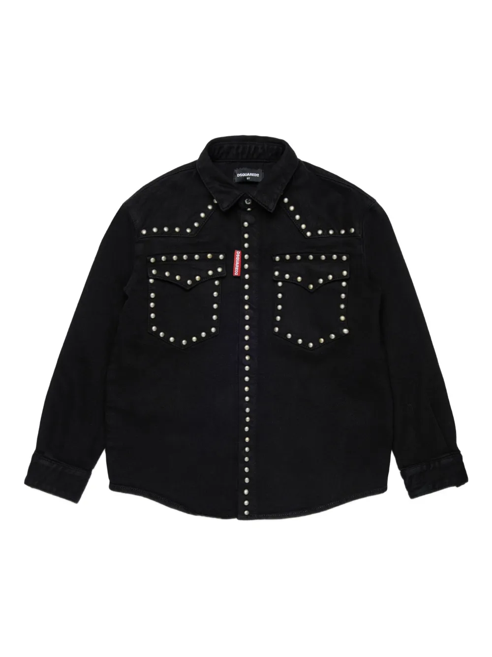 

Рубашка с заклепками DSQUARED2 KIDS, черный