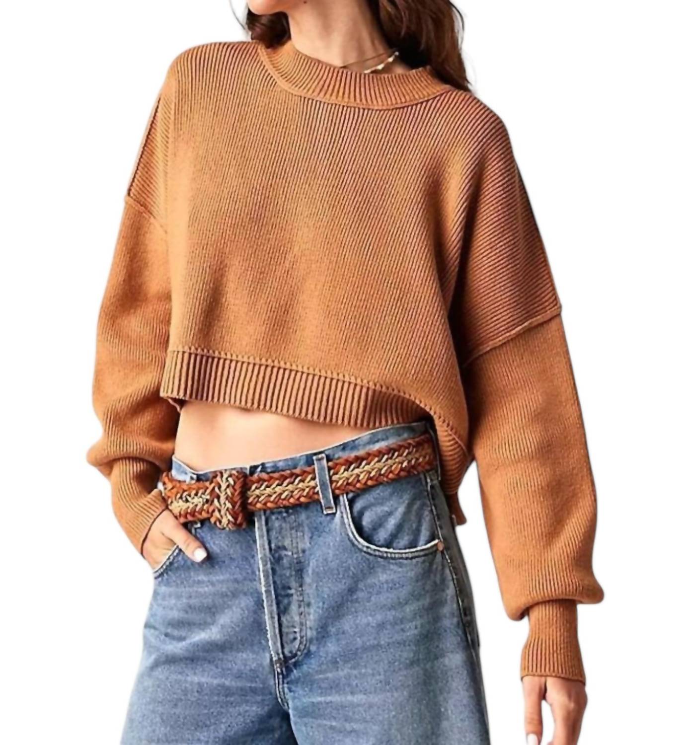 

Укороченный свитер Easy Street в цвете Golden Squash Free People