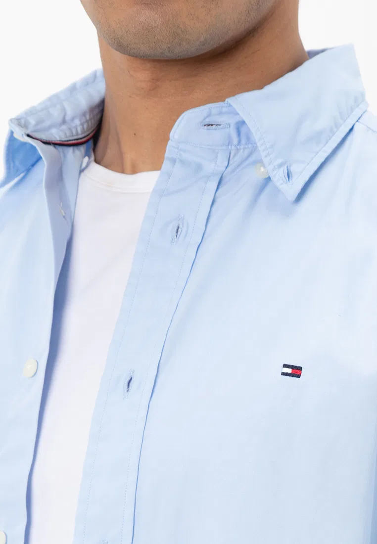 Рубашка с коротким рукавом, из поплина, Tommy Hilfiger, синий — фото 3