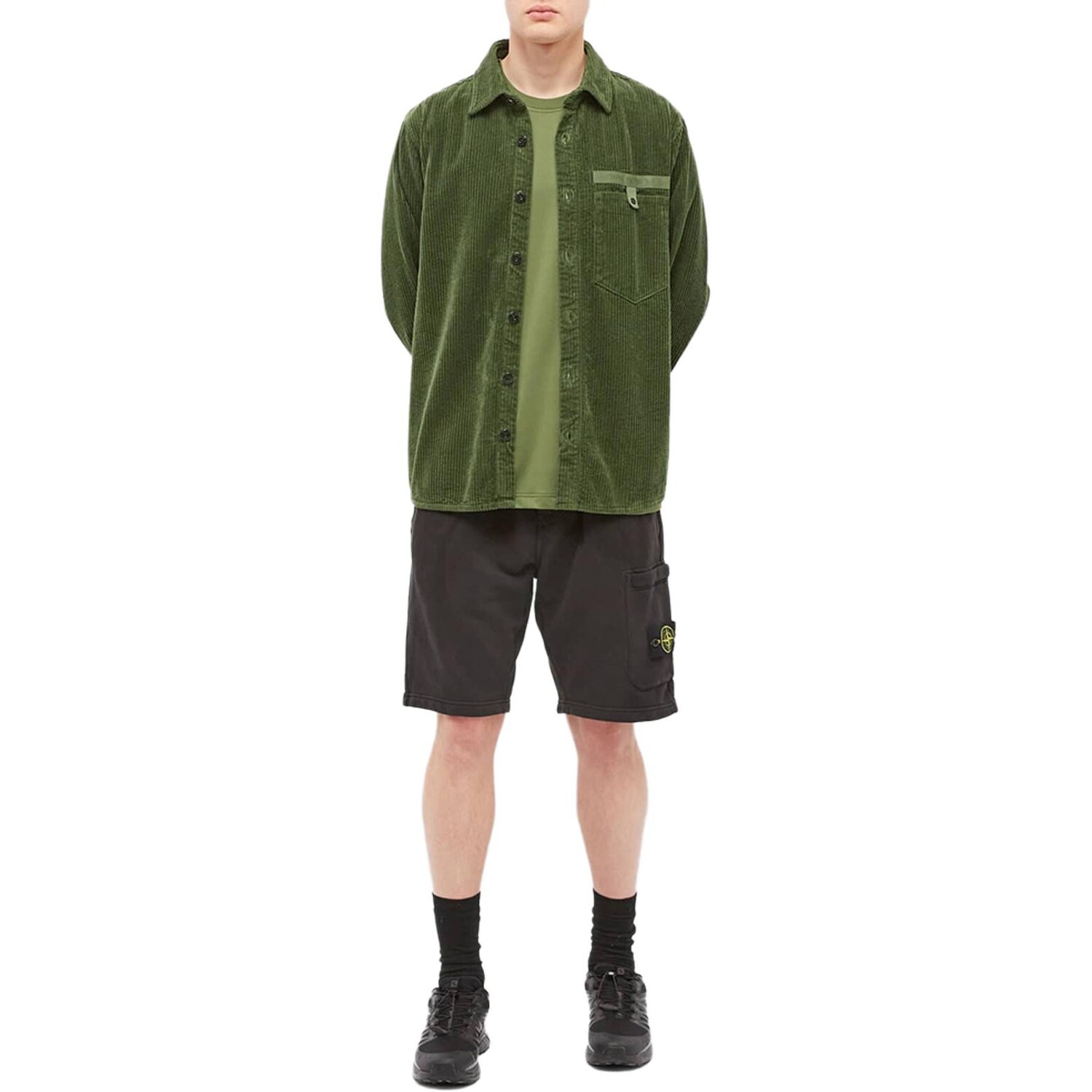 Футболка мужская оливково-зеленая Stone Island, оливково-зеленый — фото 2