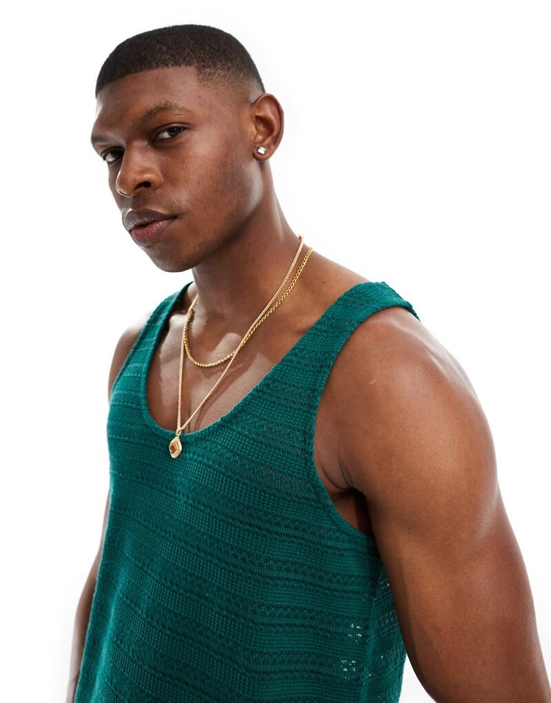 

Зеленый жилет крючком ASOS DESIGN