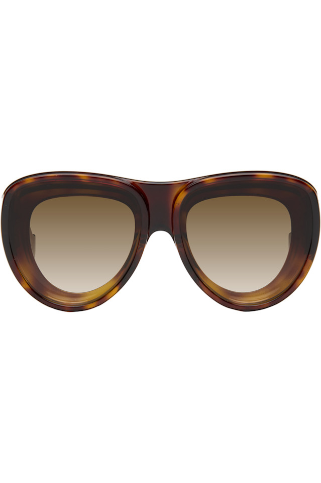 

Передние линзы авиаторских солнцезащитных очков Loewe, цвет havana