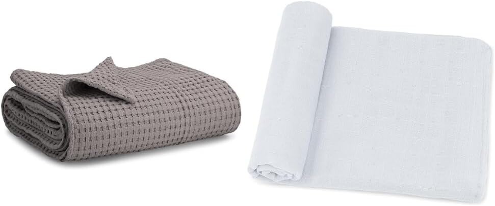 

Одеяло из вафельной ткани и муслиновое одеяло в комплекте от Cofmy Cubs Comfy Cubs