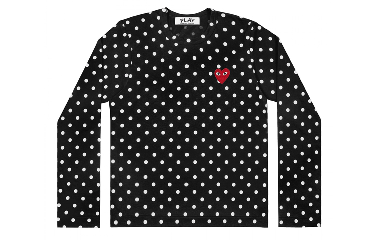 

CDG Play Футболка с длинным рукавом в горошек, черная