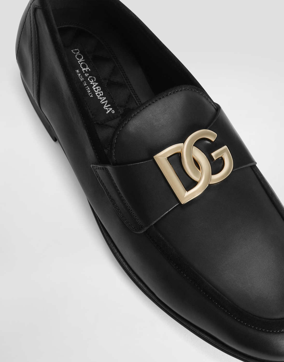Тапочки из телячьей кожи Dolce & Gabbana, черный — фото 4