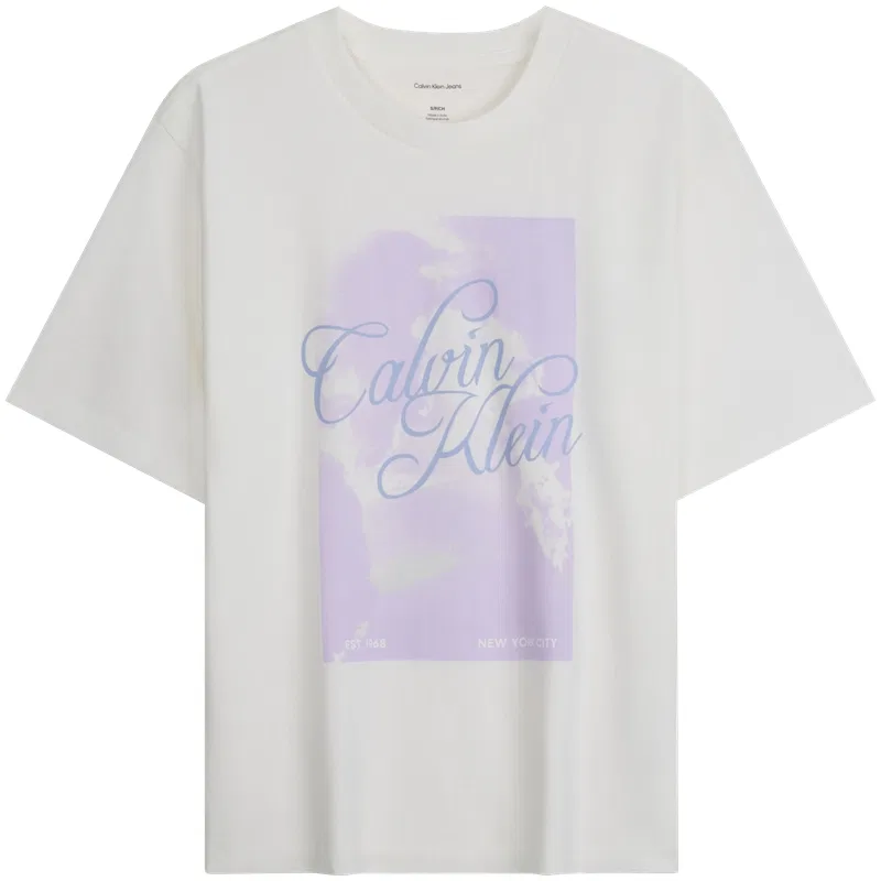 Calvin Klein Футболка женская YAF Moon White с круглым вырезом