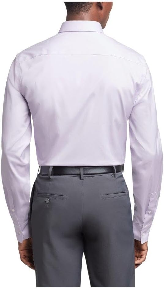 Мужская рубашка Calvin Klein Slim Fit из тонкого хлопкового эластичного материала, New Lilac — фото 2