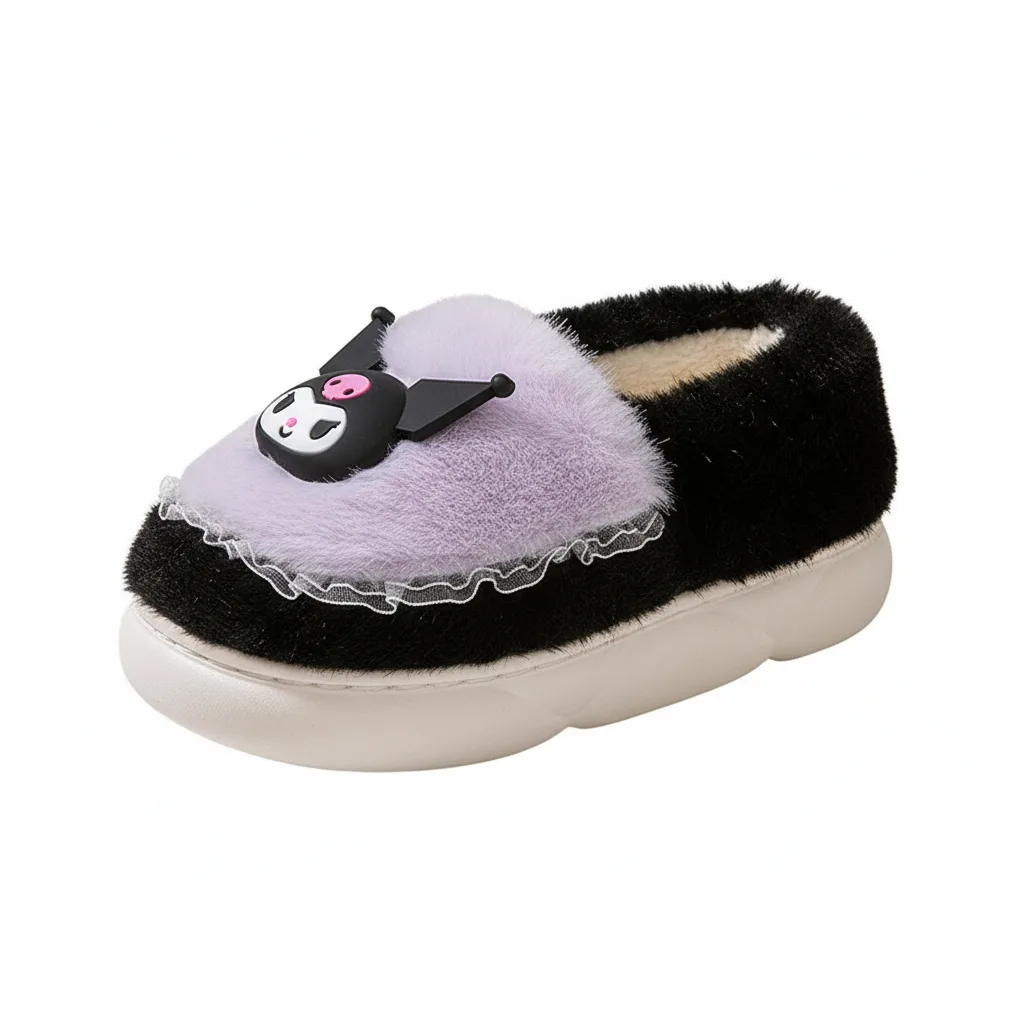 Детские противоскользящие домашние тапочки Sanrio, розовый-KT cat — фото 3
