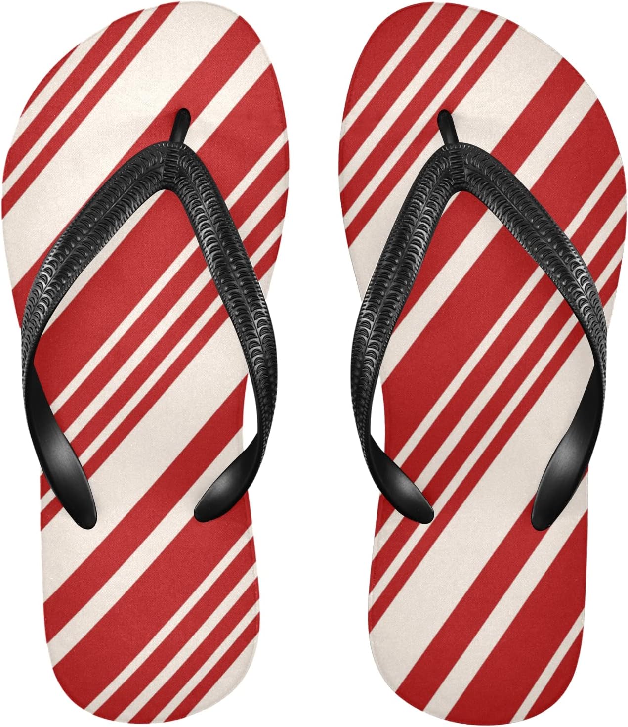 

Женские шлепанцы Eionryn с полосками в стиле рождественской сахарной трости, зимние, красно-сливочные цвета, летние пляжные сандалии, повседневные вьетнамки, удобные тапочки для душа, нескользящие водные сандалии, размер L
