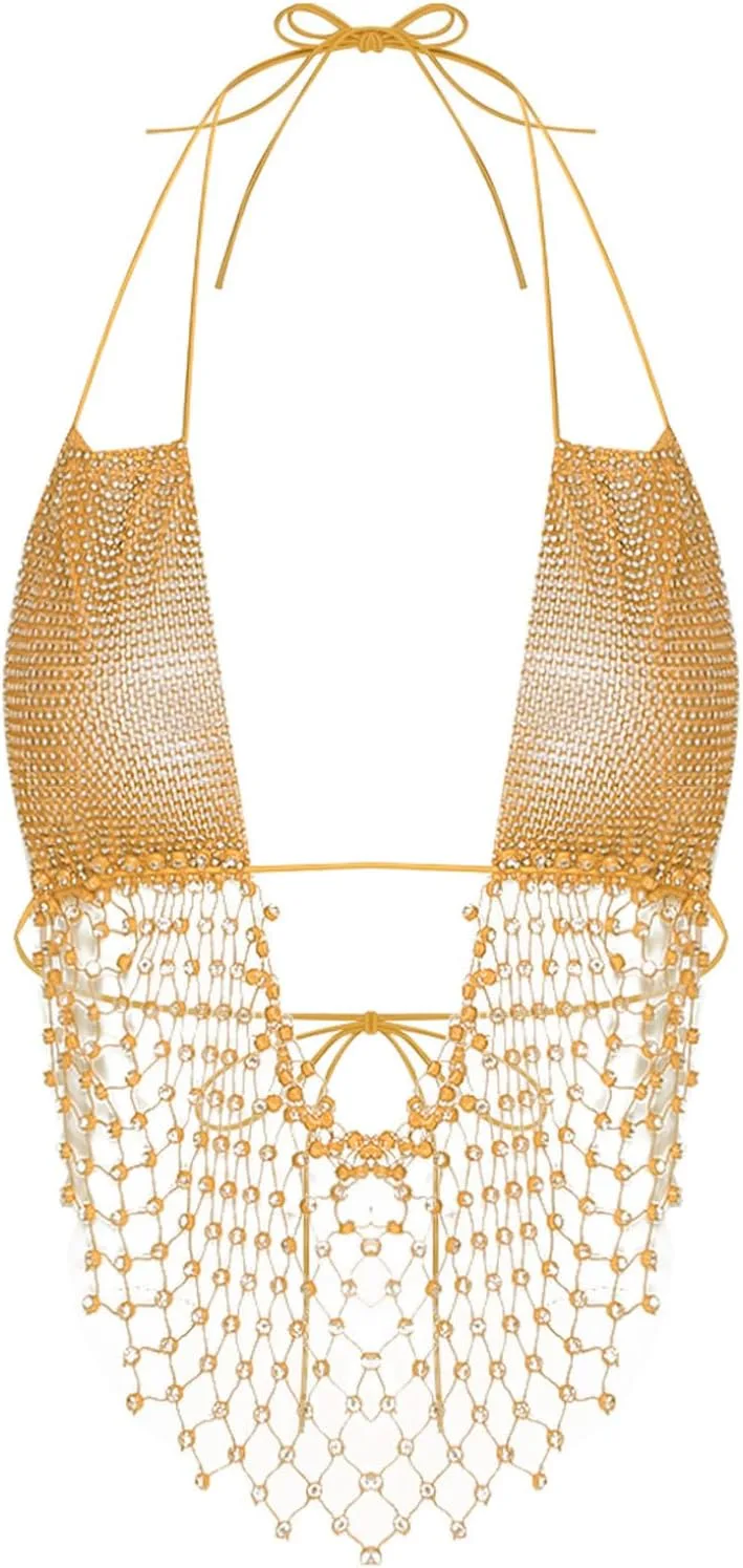 

Топ Bikini Bra Halter Neck с блестками и стразами Hularka