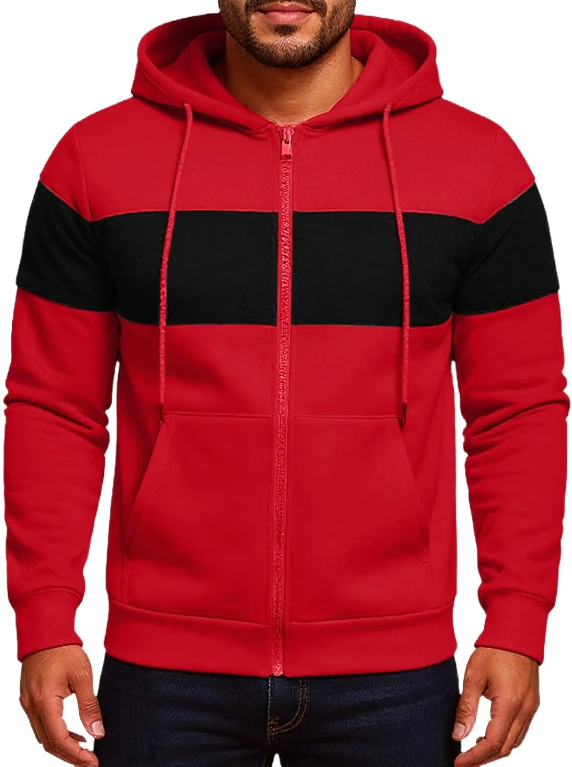 

Мужской утепленный худи с капюшоном на шнурке