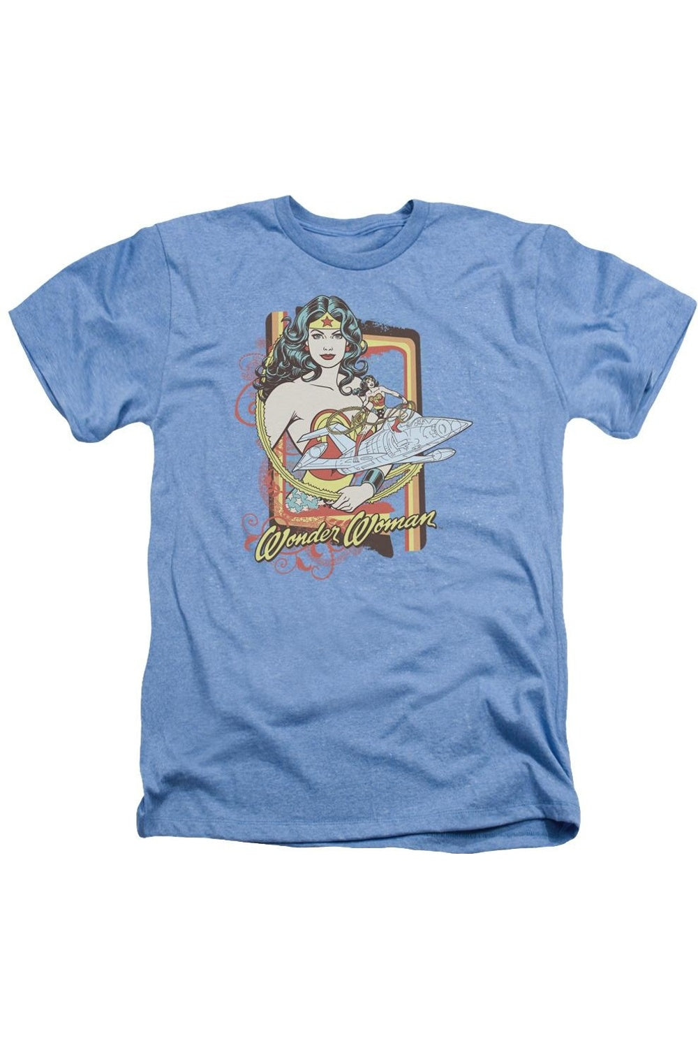 

DC Comics Invisible Jet Adult Heather Tee / Футболка Gildan, светло-голубой