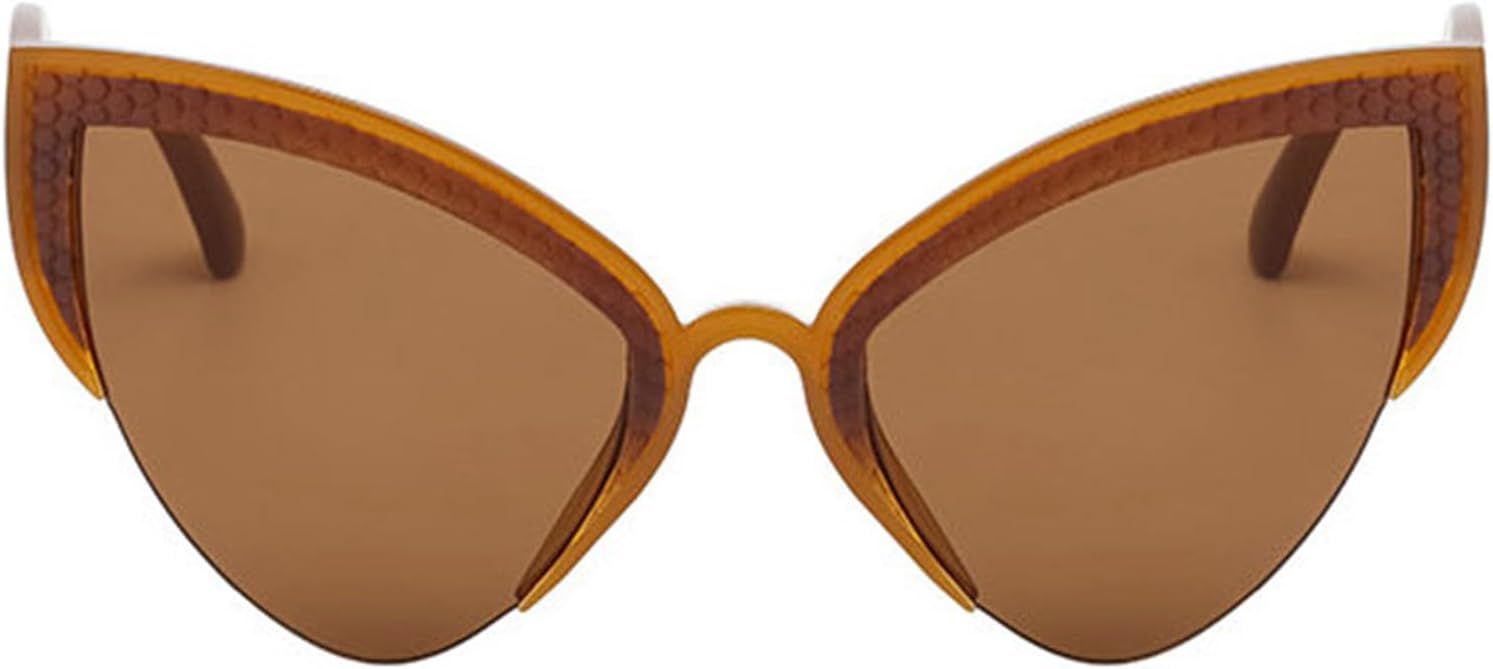 

Солнцезащитные очки Helena Y2K в стиле панк «кошачий глаз» для женщин и мужчин, 2025 год, роскошные, модные, полуободковые, для активного отдыха, защита от ультрафиолета UV400, C5