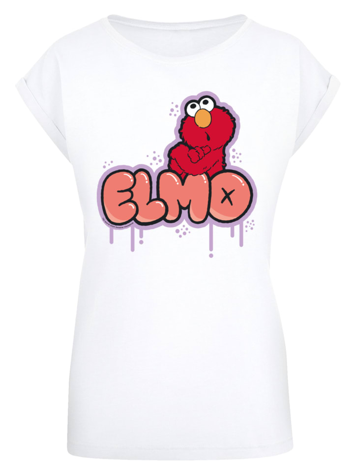 

Футболка F4NT4STIC Extended Shoulder T-Shirt Sesamstraße Elmo NO, белый