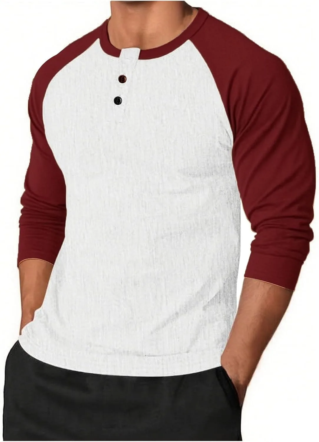 

Xiaojmake мужская футболка casual slim fit с цветными блоками и длинным рукавом