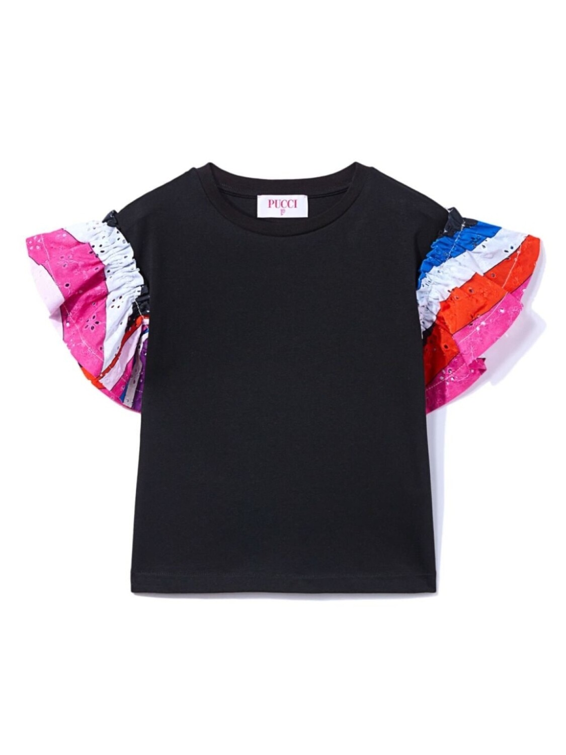 

PUCCI Junior футболка из хлопка с иридовым принтом, черный