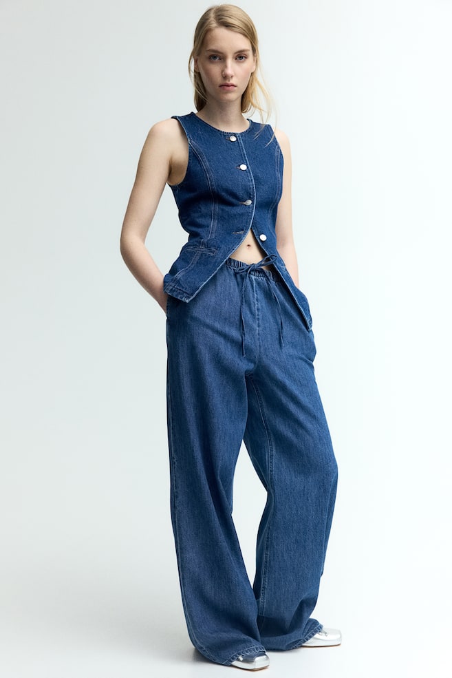 

Мягкие джинсы Feather с завязками на шнурке H&M, синий
