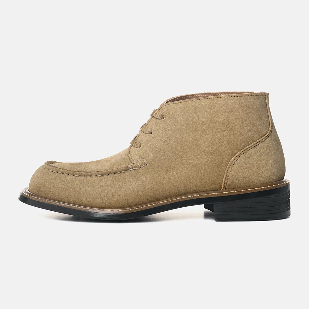 Мужские замшевые ботинки Moa Mok Toe Field 4 см бежевые от Customade — фото 3