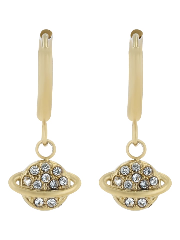 

Adeliás Женский кулон - кулон «Планета» из нержавеющей стали со стразами в золотой оправе