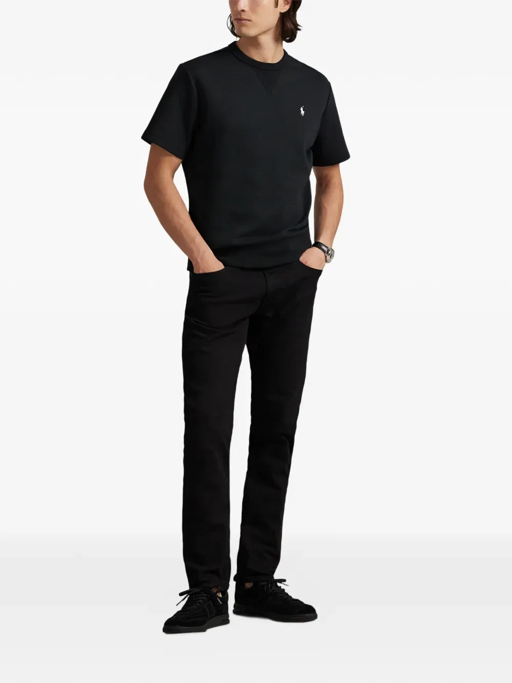 Вязаная футболка с круглым вырезом Polo Ralph Lauren, черный — фото 2