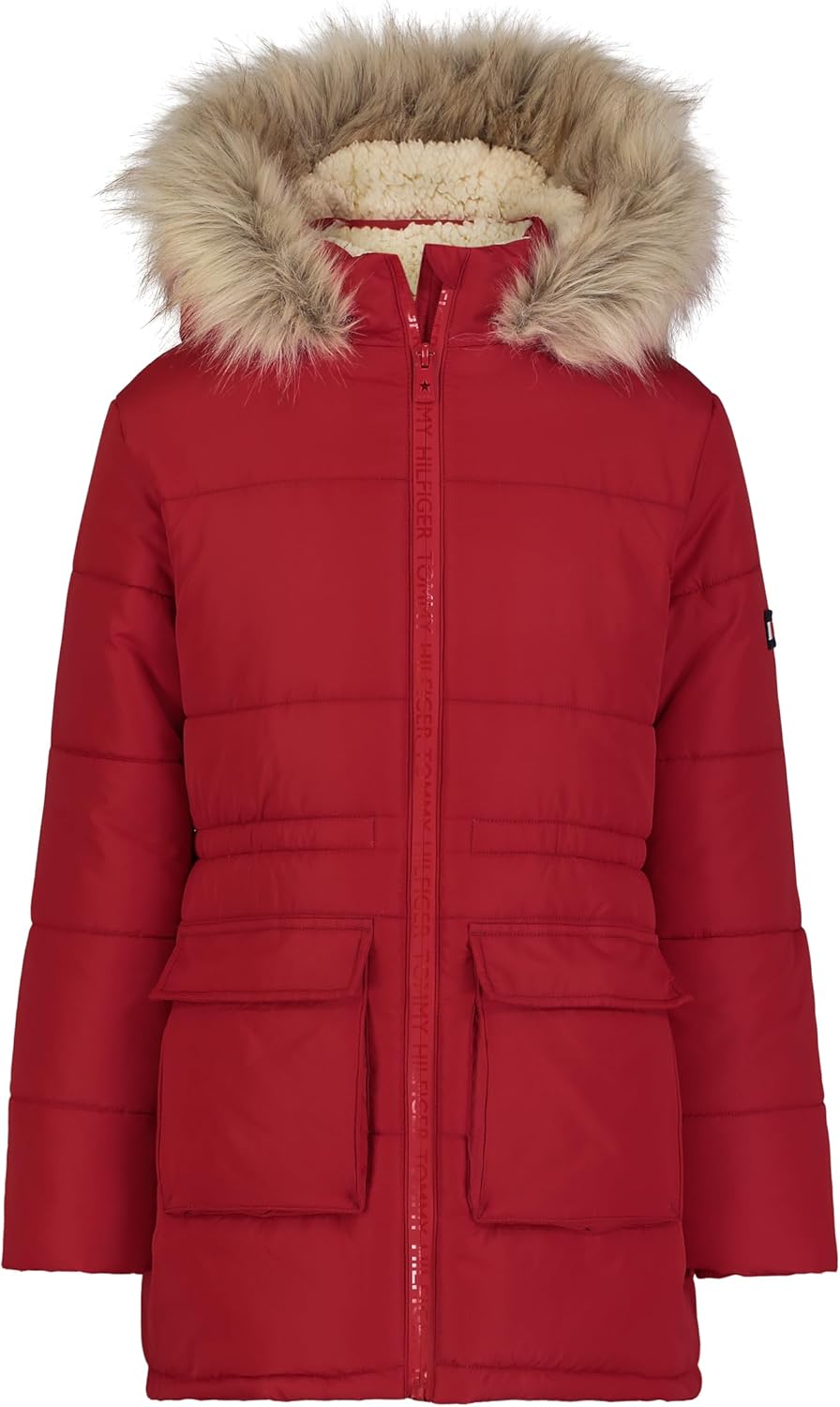 

Длинная куртка Tommy Hilfiger для девочек с подкладкой из флиса, Anorak Chili Pepper