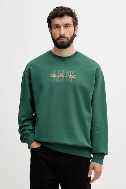 Толстовка свободного кроя RELAXD GRAPHIC CREW Levi's, зеленый