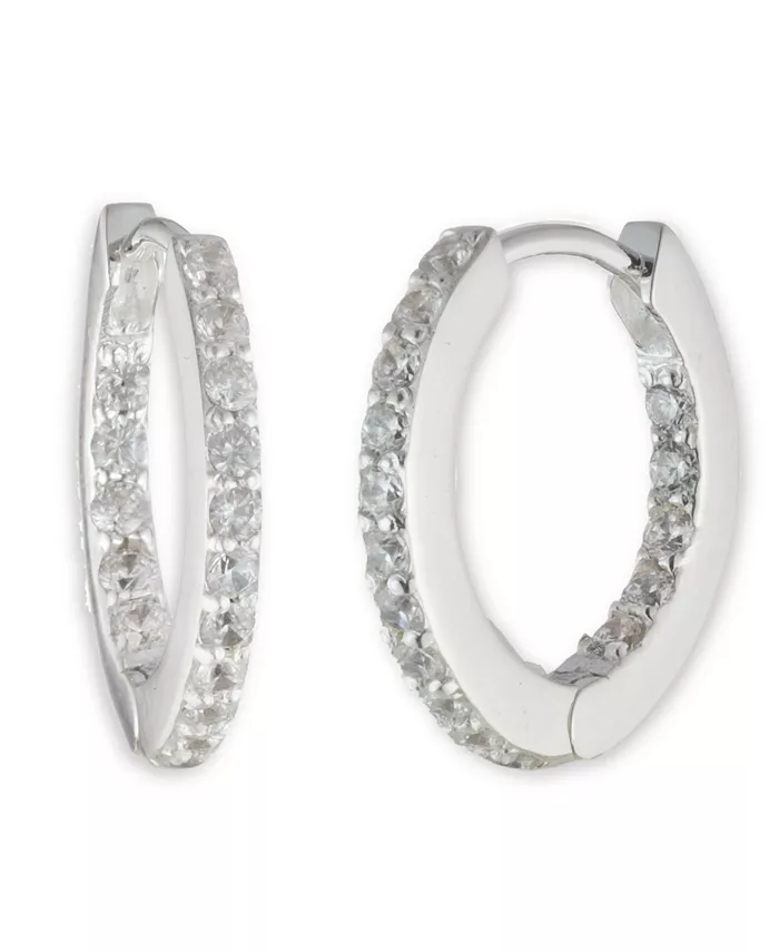 

Серьги-кольца Huggie Hoop из стерлингового серебра с кубическим цирконием Ralph Lauren