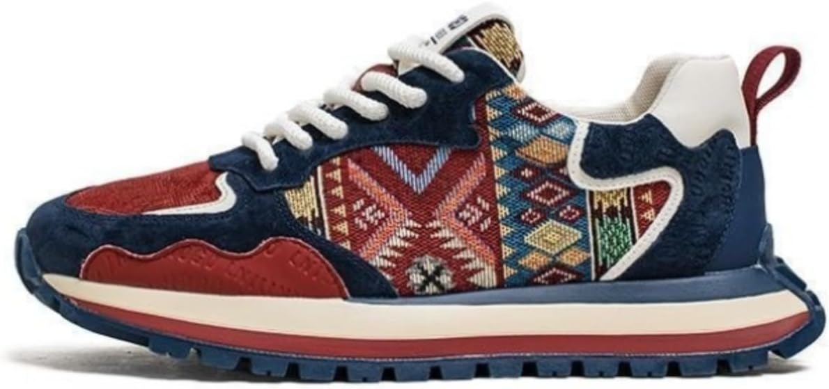 

Мужские кроссовки с массивной подошвой и цветными блоками, с перекрестной застежкой и шнуровкой, повышающие рост, дышащие прогулочные туфли из ПУ для мужчин Azttoztto, красный