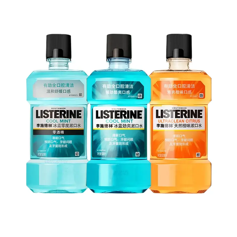 

Listerine Освежающие ополаскиватели для рта Ice Blue Zero Degrees с ароматом, освежающим дыхание, 500 мл + 500 мл