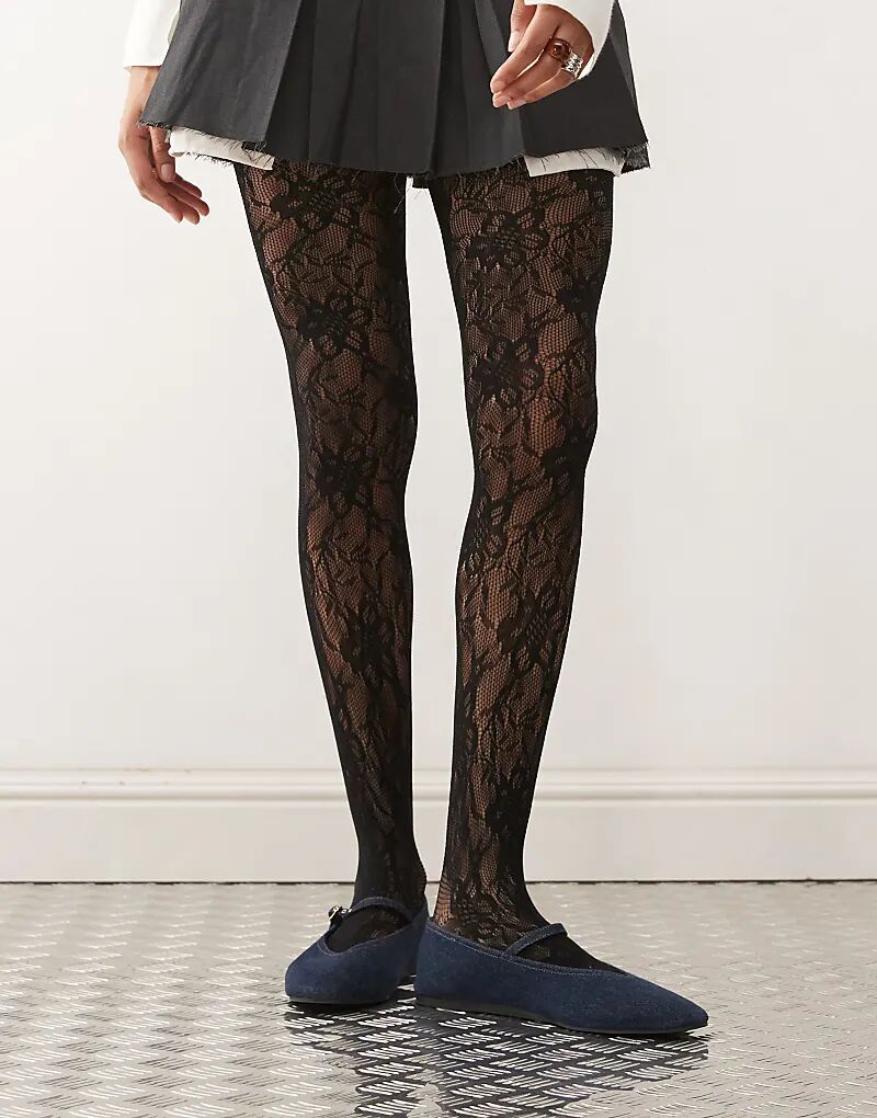 

Винтажные черные кружевные колготки на Хэллоуин