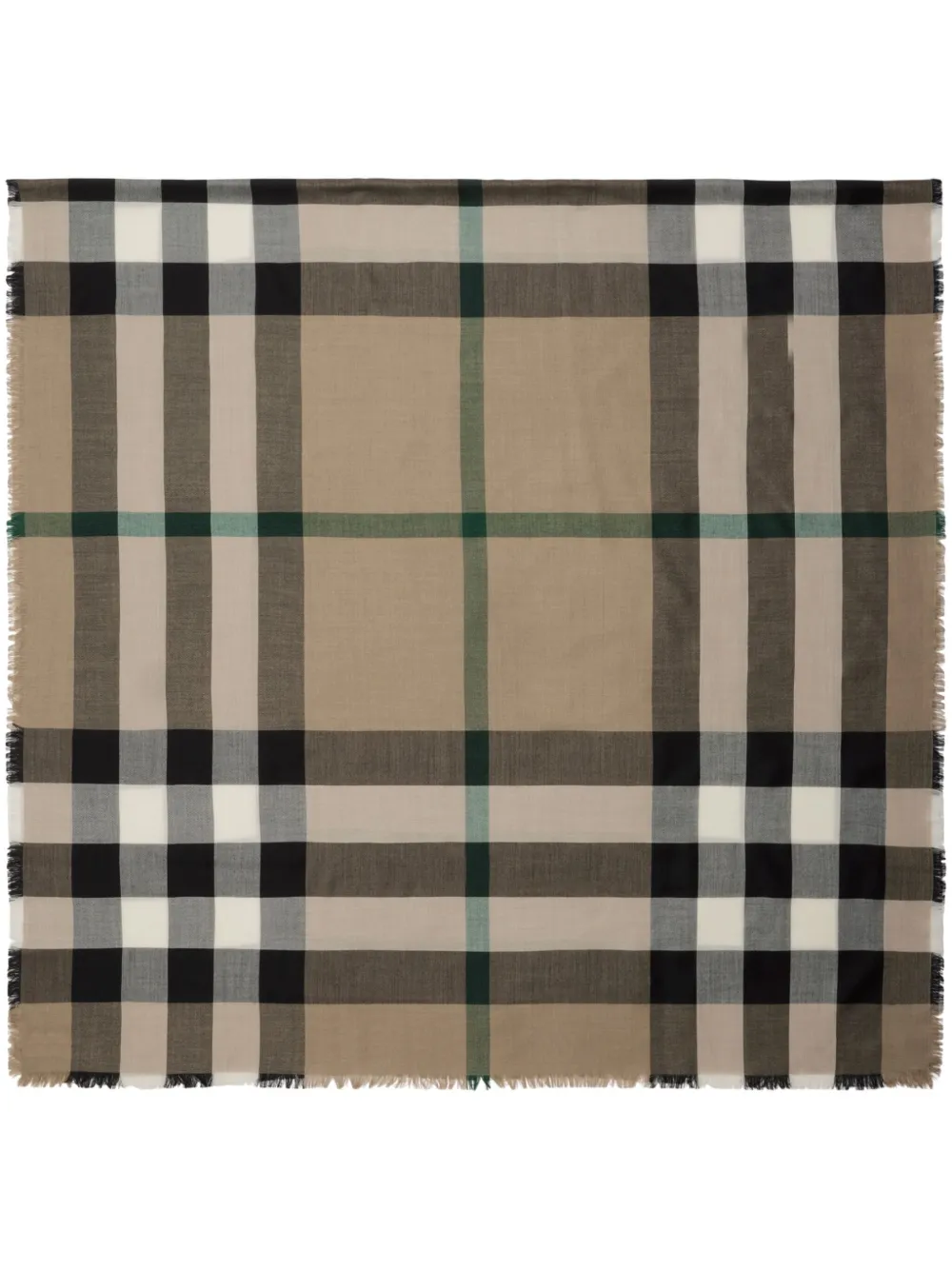 

Клетчатый шарф с необработанным краем Burberry, нейтральный