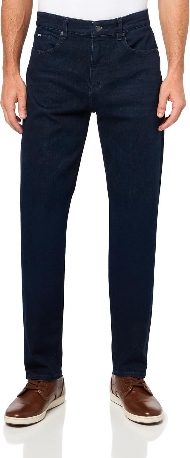 

BOSS Женские джинсы H-re.Maine с зауженным низом и эластичным хлопком, Deep Navy Blue