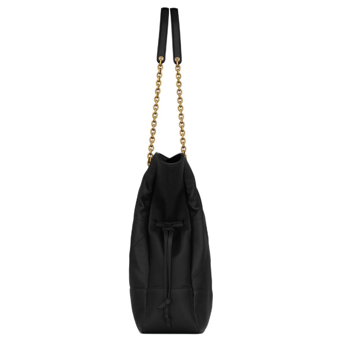 JAMIE 4.3 Большая сумка-шоппер из ягненка женская черная SAINT LAURENT — фото 4
