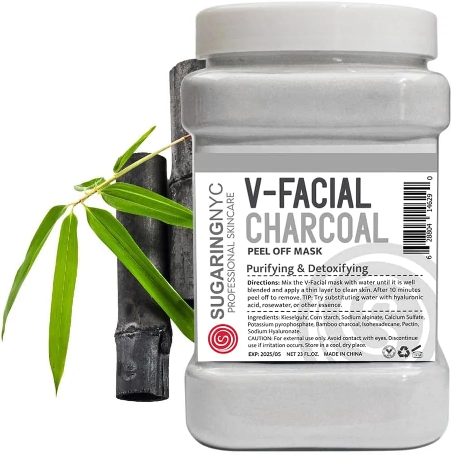 Пилинг-маска Sugaring NYC Bajacial Jelly Mask с бамбуковым углем и розой, профессиональный объем 680 мл