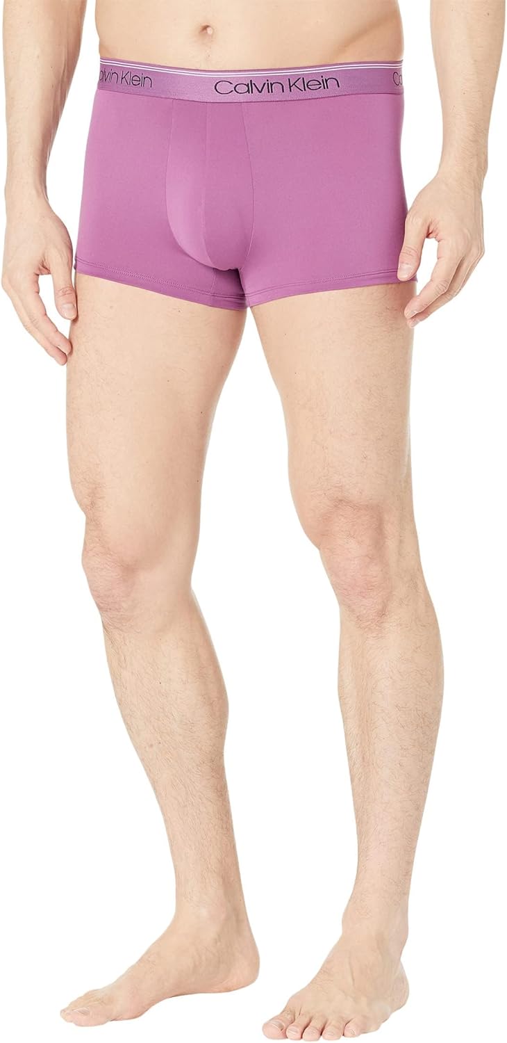 Комплект из 3 мужских трусов-боксеров Calvin Klein Micro Stretch с низкой посадкой, Amethyst/Silver Birch/Midnight Navy — фото 4