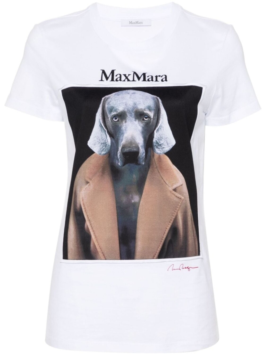 

Max Mara футболка из хлопка с принтом собаки, белый