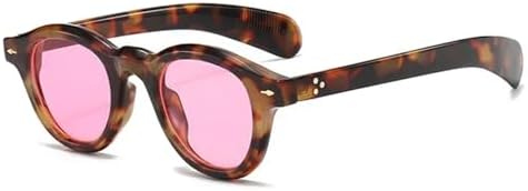 

Винтажные овальные солнцезащитные очки для женщин, прозрачные линзы цвета океана, защита от УФ-излучения UV400; мужские круглые солнцезащитные очки с заклепками MTZJH, 5