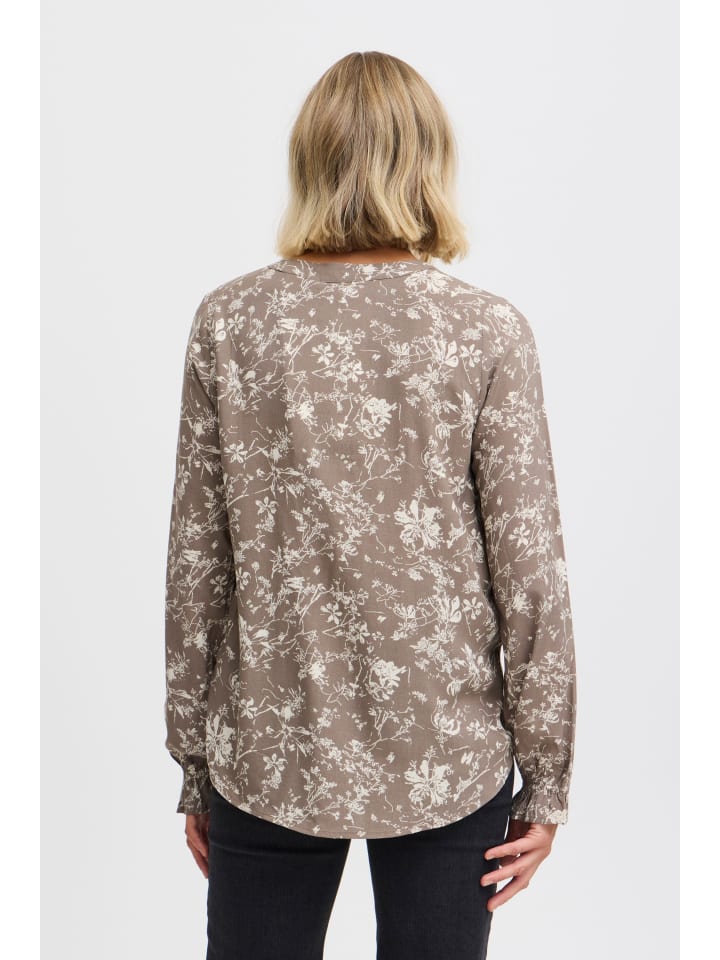 

Fransa Блузка с длинным рукавом FRFLOWY, стандартный крой, цвет ореховый, AOP AO24 01F