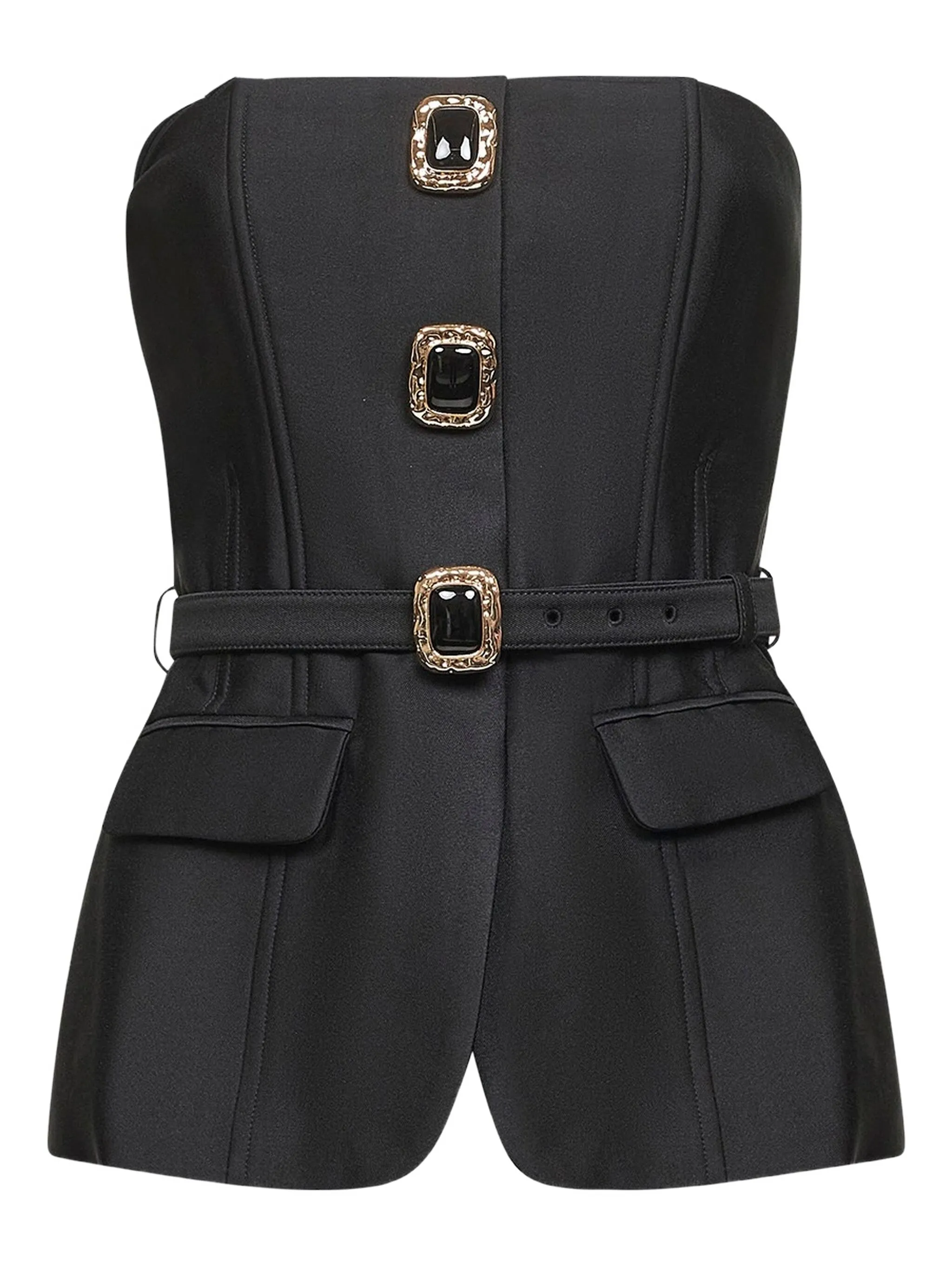 

Топ-бандо с декоративными пуговицами Self-Portrait, черный