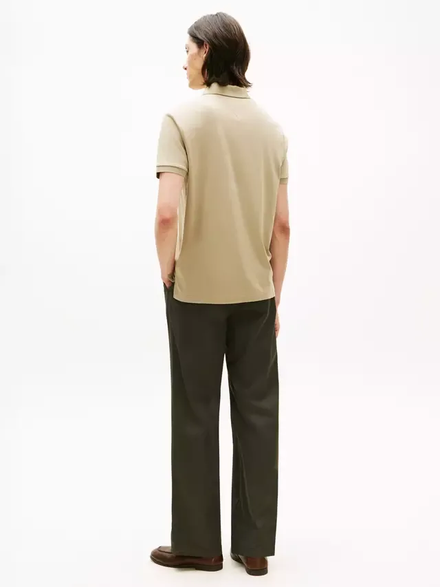 Хлопковая трикотажная рубашка-поло стандартного кроя из хлопка Tommy Hilfiger, Khaki — фото 3