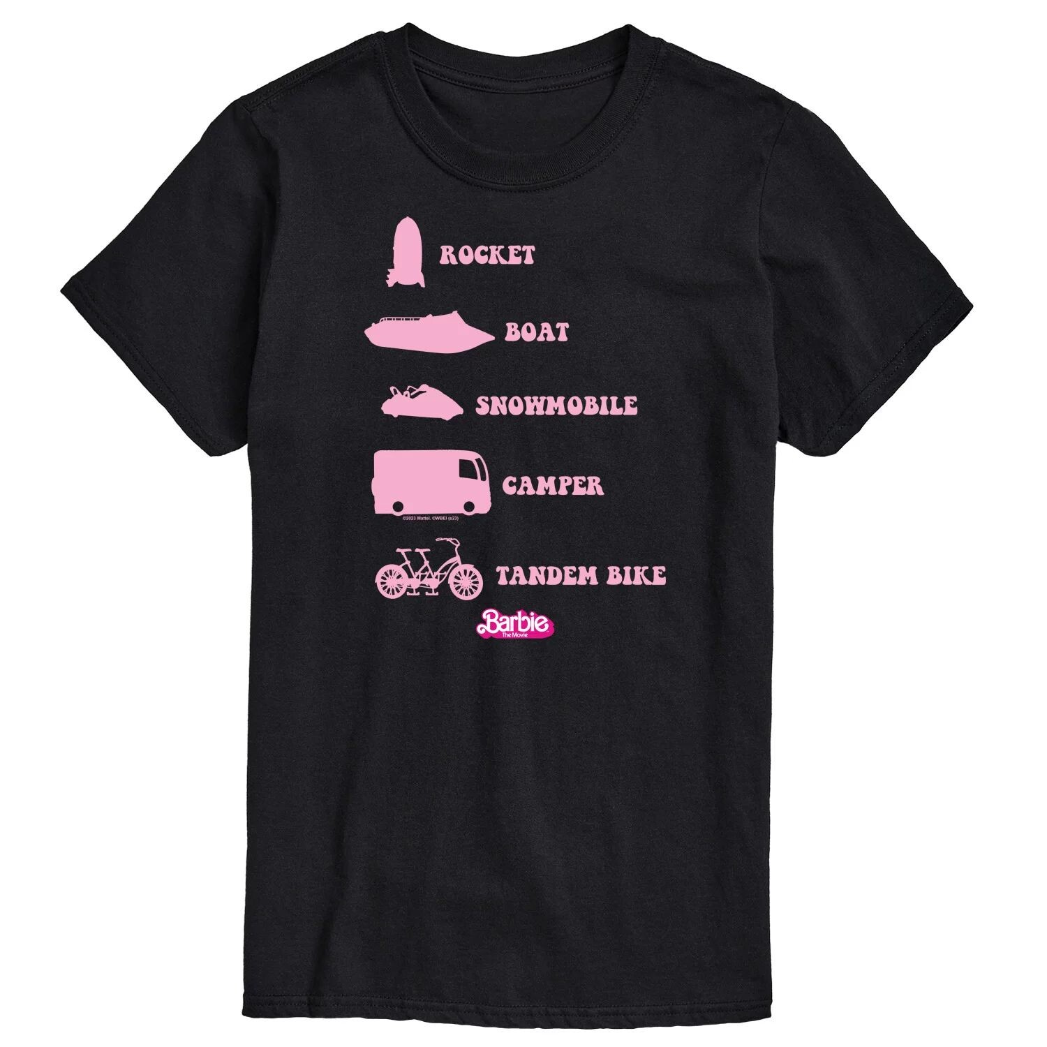 

Футболка с изображением Big & Tall The Movie Theater Vehicles Barbie, черный