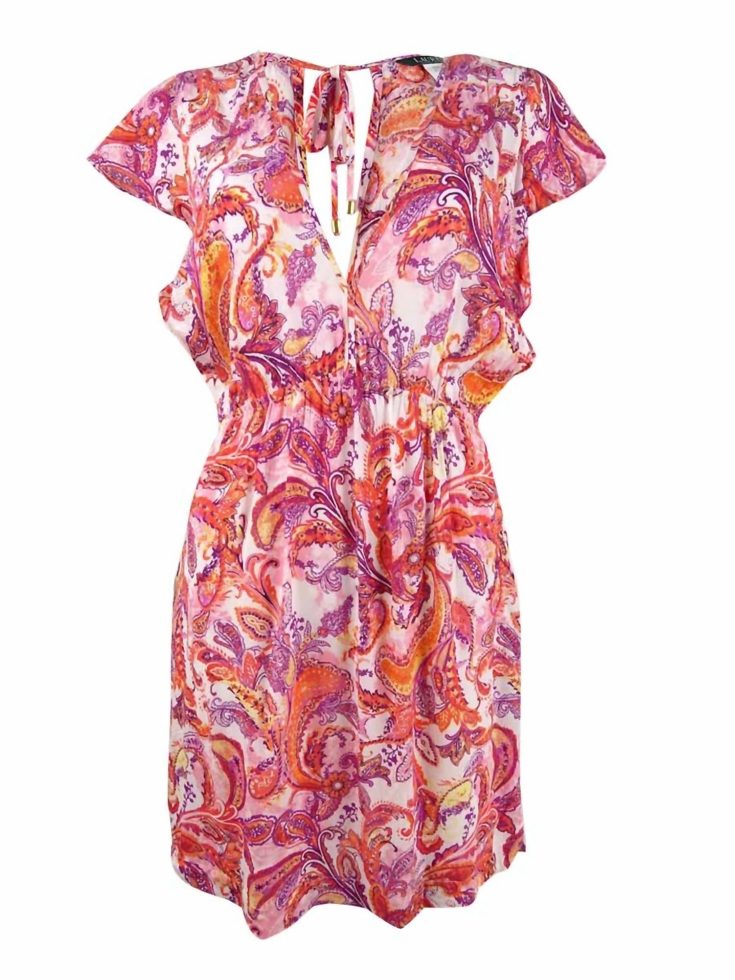 

Платье-туника Fiesta Paisley Printed в розовом цвете Ralph Lauren