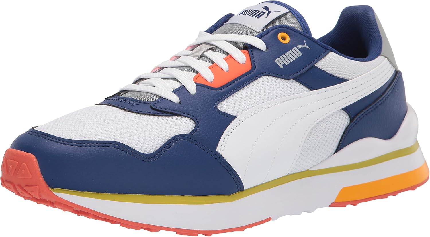 Кроссовки PUMA мужские R78 Futr на шнуровке, повседневные - белые, синий