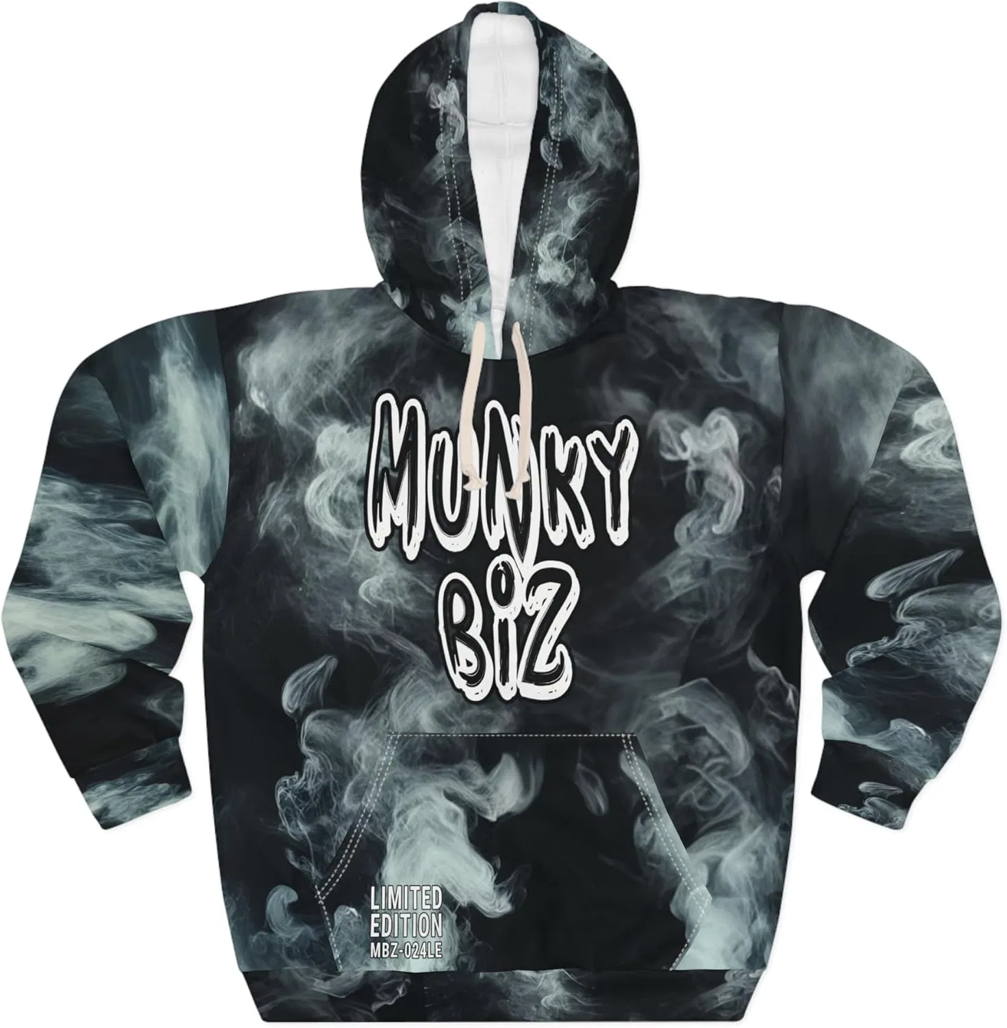 Худи Munky Biz Limited Edition Urban Hoodie - с графическим изображением курящей сигары гориллы, унисекс (AOP) — фото 3